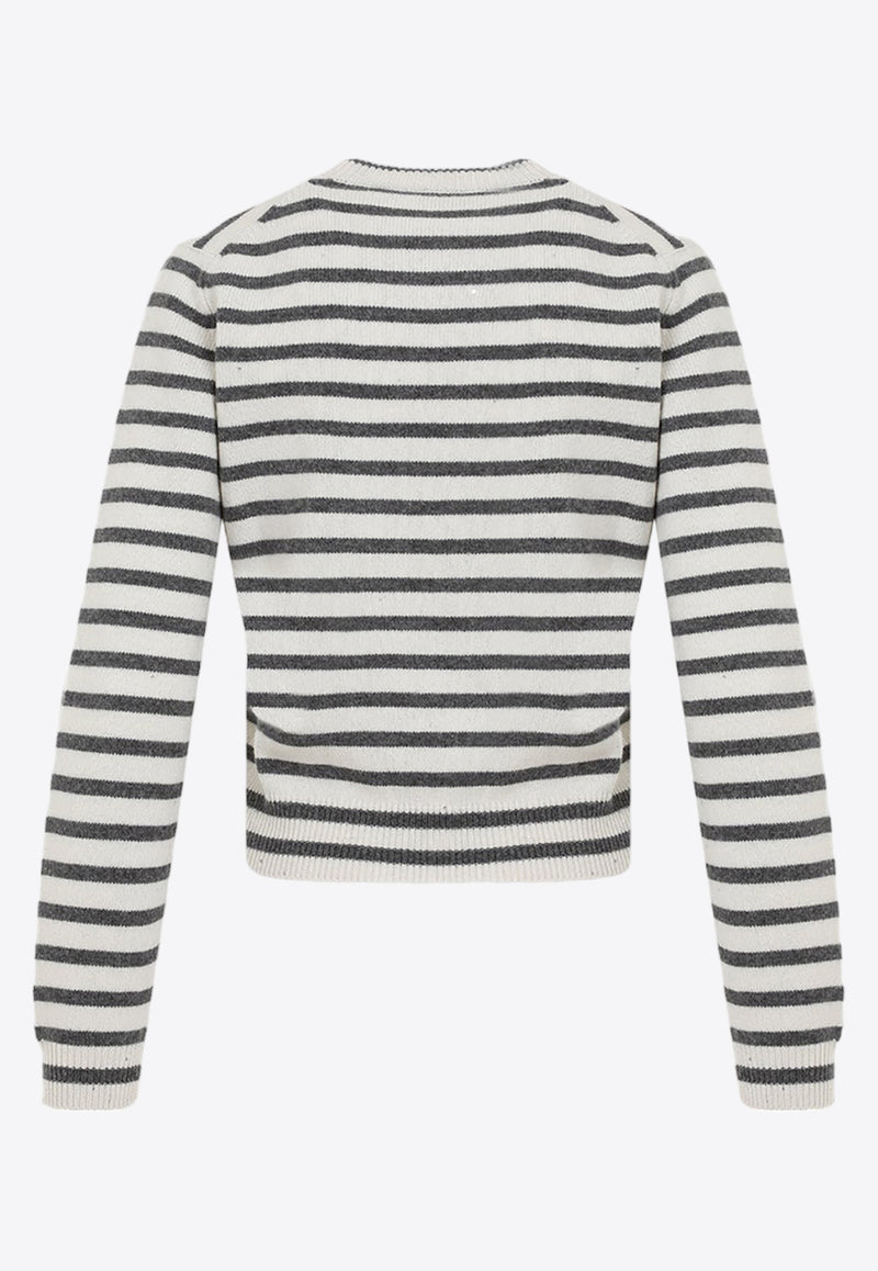 Striped Crewneck Knit Sweater