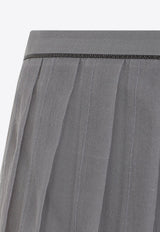Pleated Silk Organza Midi Skirt