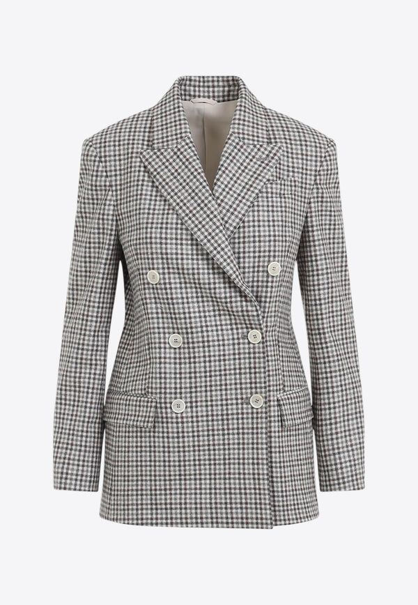 Vichy Double-Breasted Wool Blazer