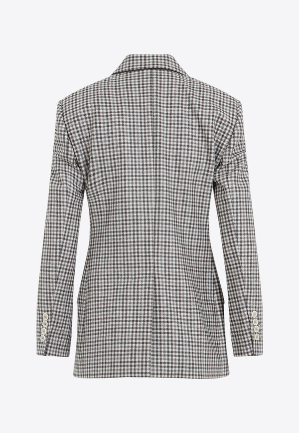 Vichy Double-Breasted Wool Blazer