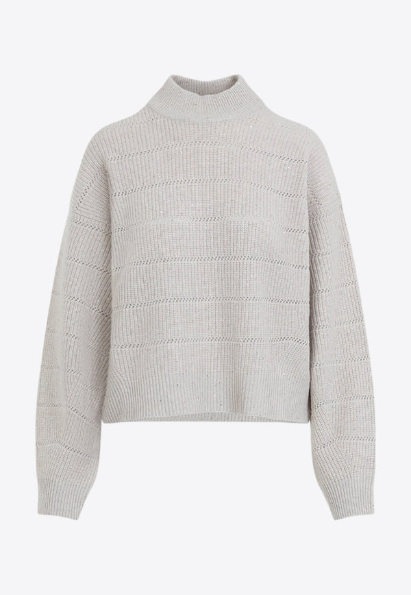 Mock-Neck Lana Cashmere Sweater