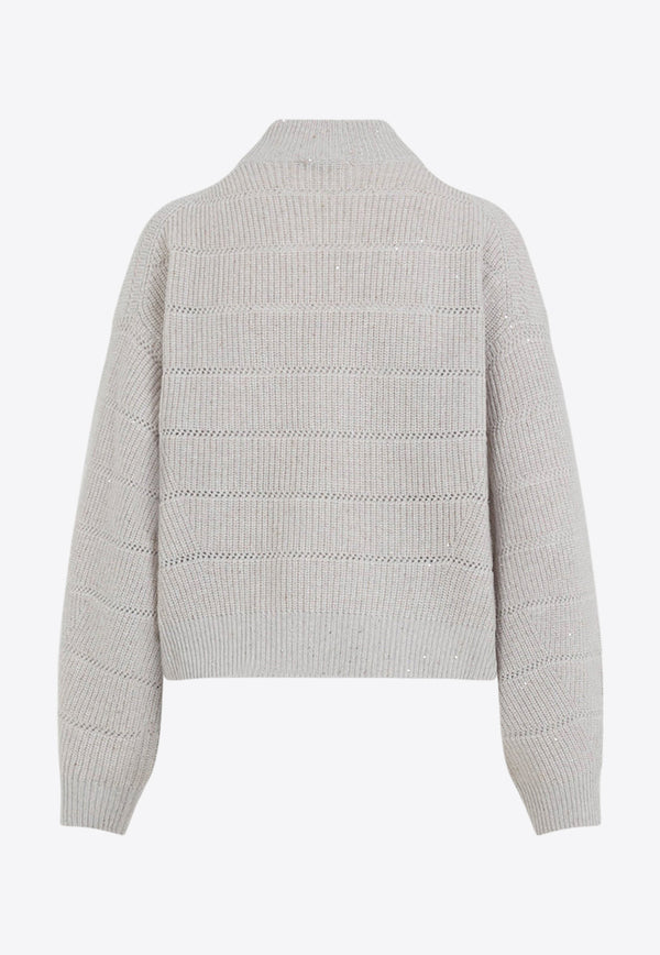 Mock-Neck Lana Cashmere Sweater