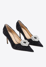 85 Crystal-Embellished Satin Pumps