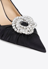 85 Crystal-Embellished Satin Pumps