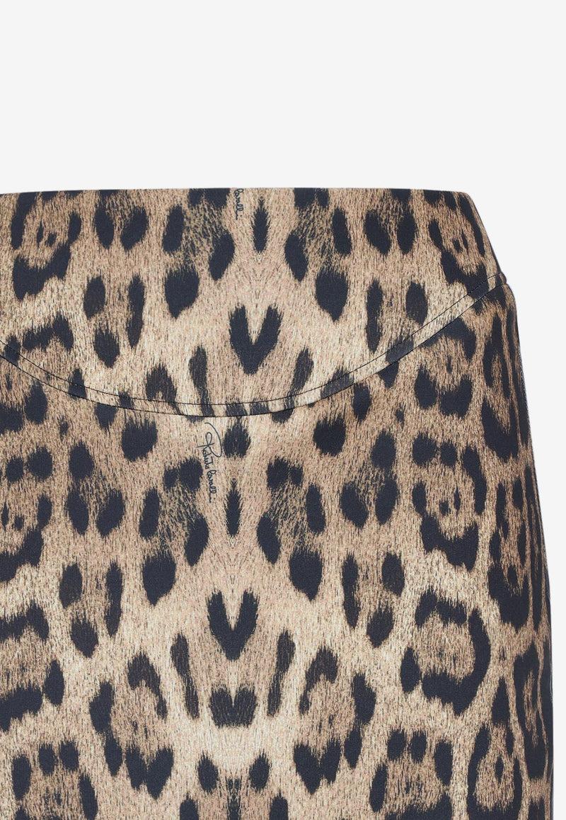 Jaguar-Skin Printed Midi Skirt
