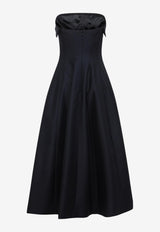 Strapless Midi Dress in Wool and Silk