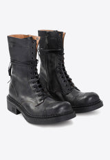 Lace-Up Vintage Calf Leather Ankle Boots