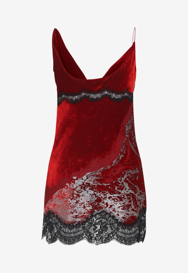 Lace-Trimmed Mini Dress