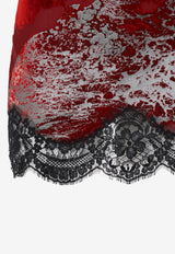 Lace-Trimmed Mini Dress