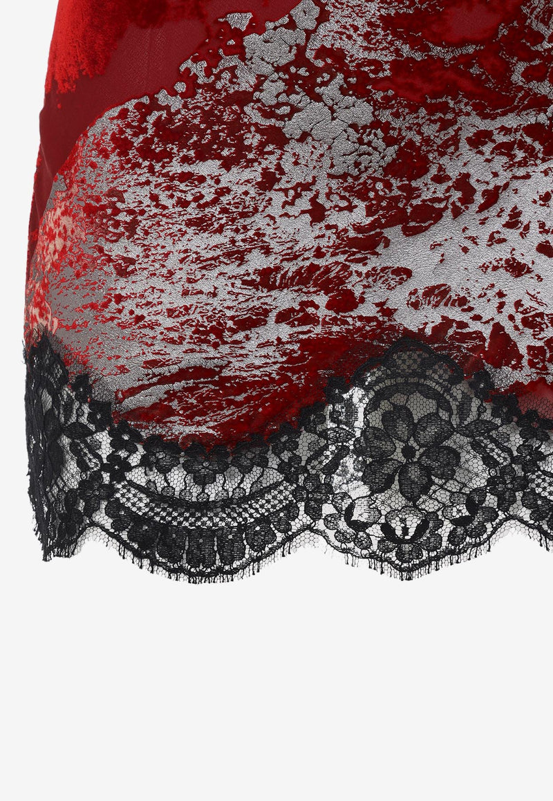 Lace-Trimmed Mini Dress