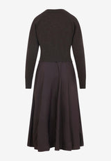 V-neck Lurex Knit Midi Dress