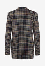 Houndstooth Double-Breasted Blazer