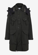 Buttoned Hooded Coat