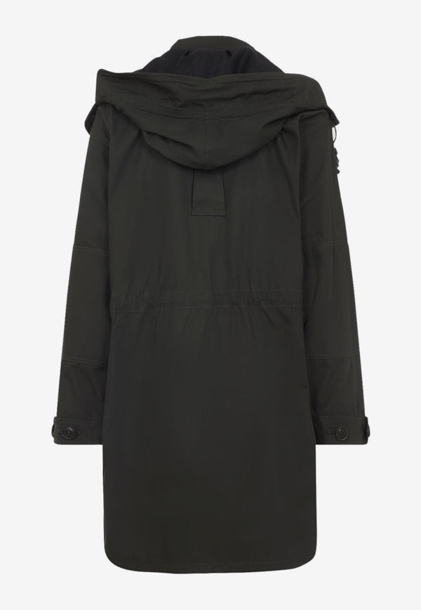 Buttoned Hooded Coat