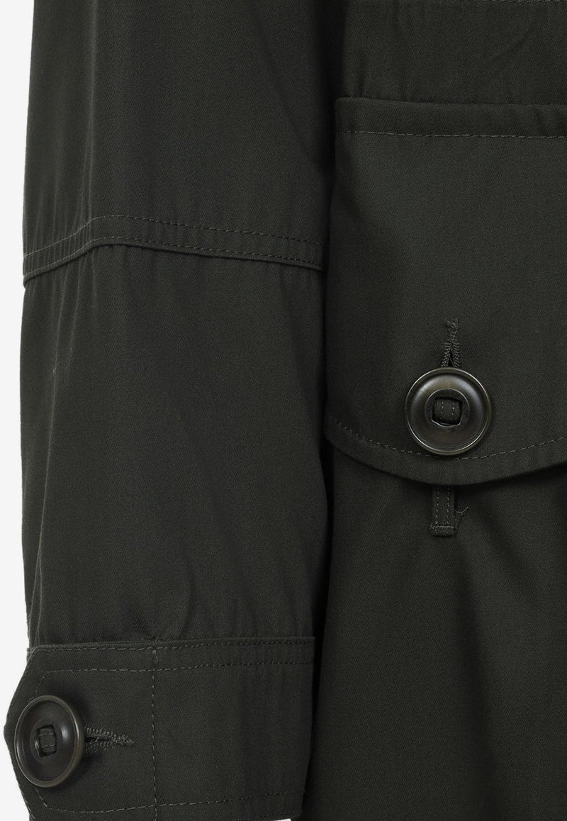 Buttoned Hooded Coat