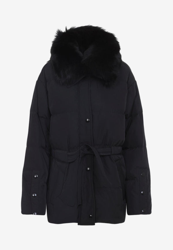 Mink-Collar Down Jacket