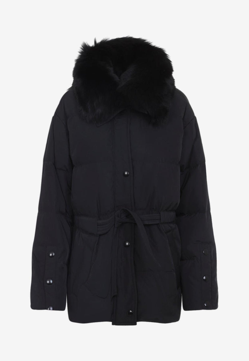 Mink-Collar Down Jacket