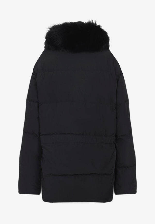 Mink-Collar Down Jacket