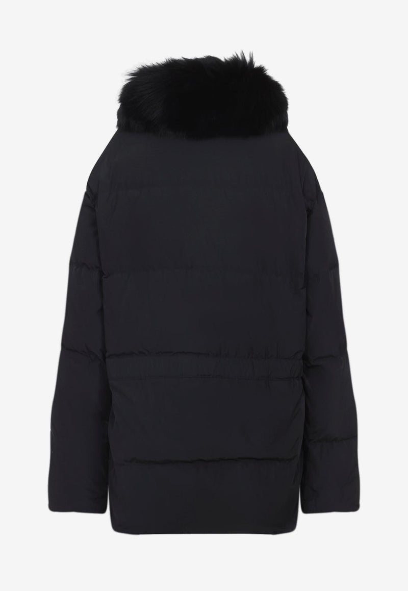 Mink-Collar Down Jacket