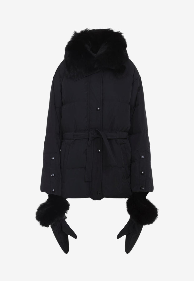 Mink-Collar Down Jacket