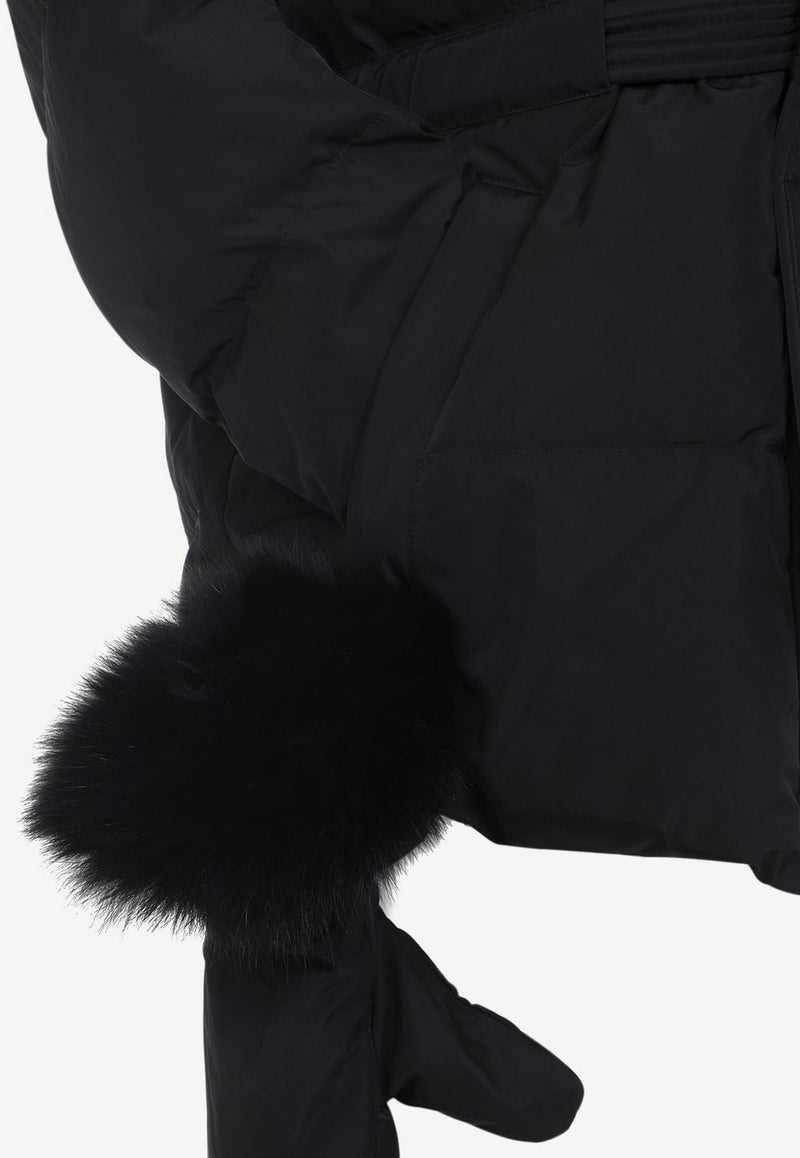 Mink-Collar Down Jacket