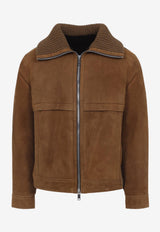 Suede Zip-Up Jacket