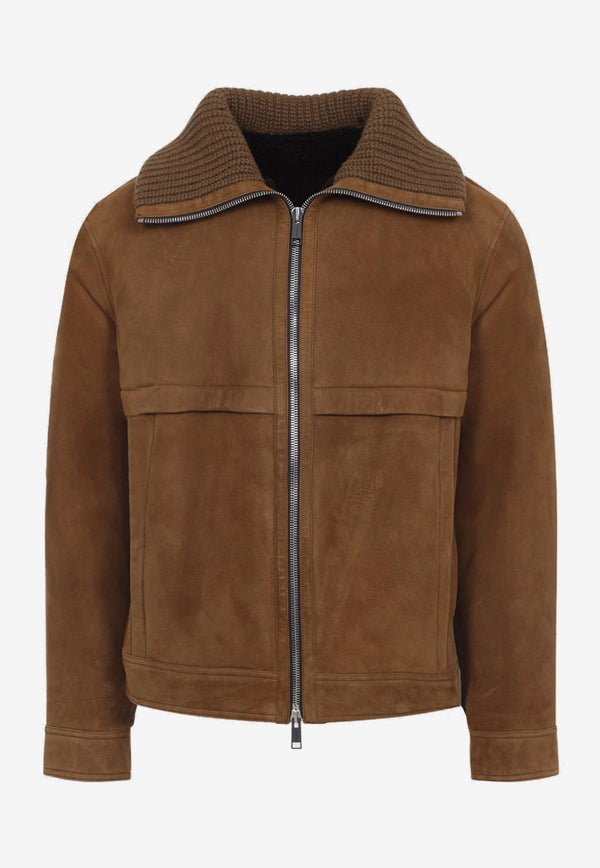 Suede Zip-Up Jacket
