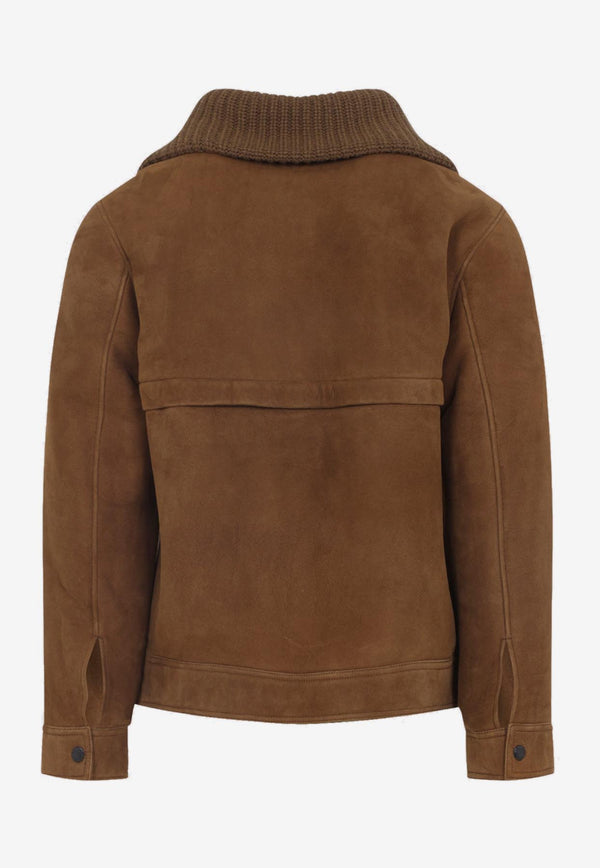 Suede Zip-Up Jacket