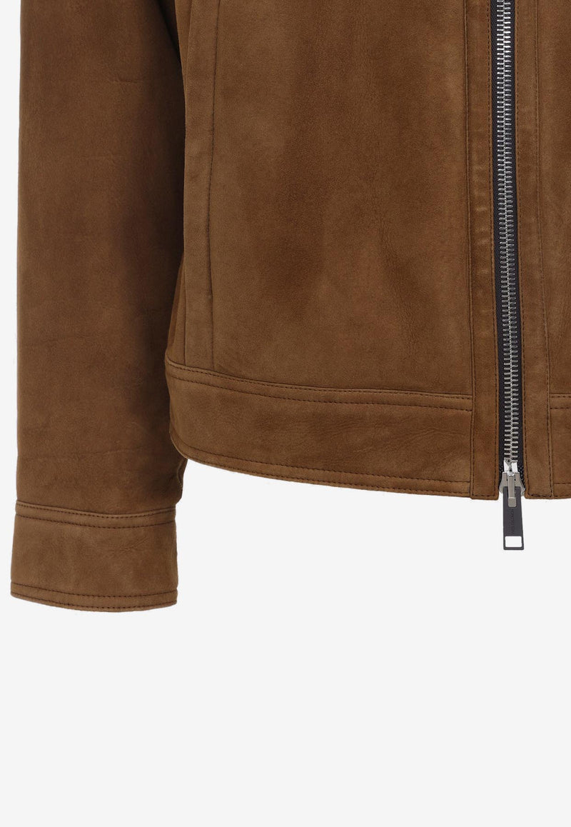 Suede Zip-Up Jacket