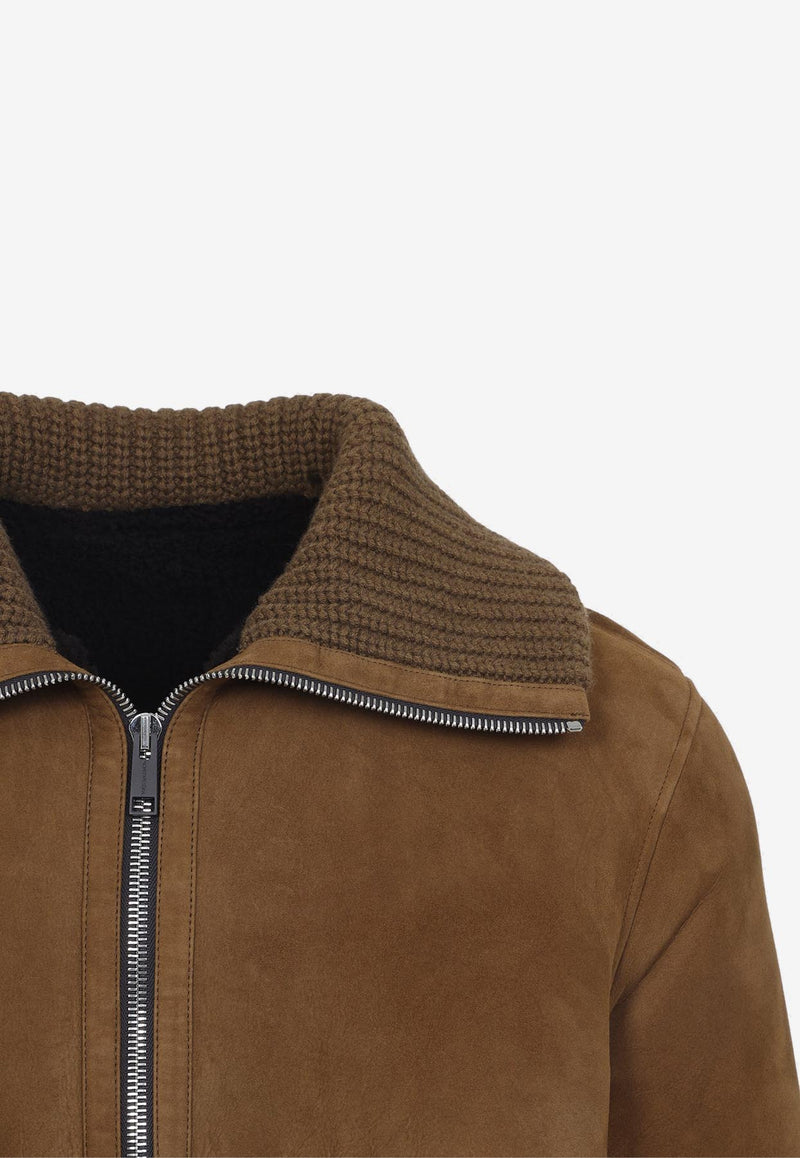 Suede Zip-Up Jacket