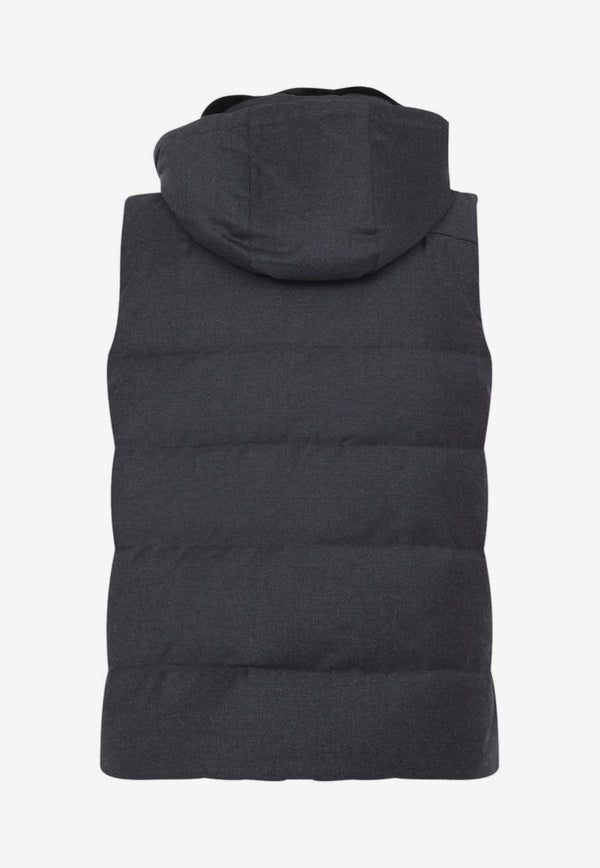 Mink-Collar Wool Vest