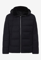 Mink-Collar Zip-Up Jacket