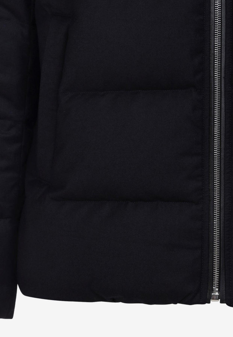 Mink-Collar Zip-Up Jacket