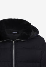Mink-Collar Zip-Up Jacket