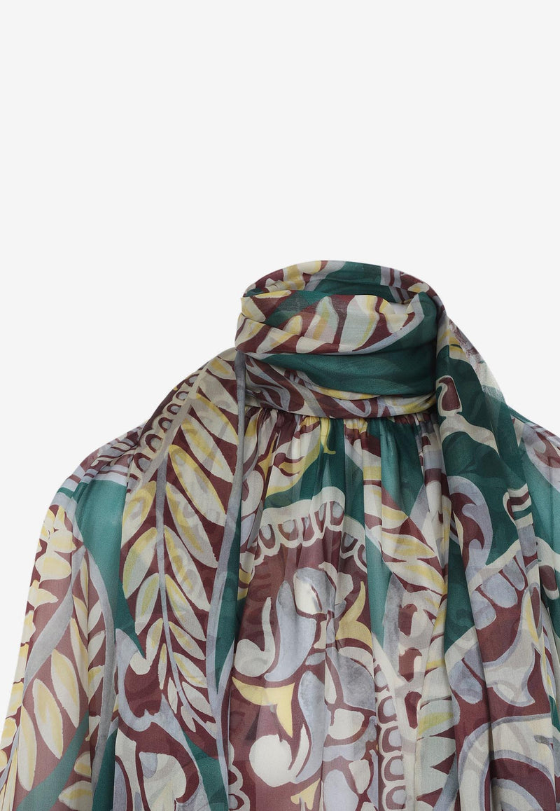 Printed Ruched Blouse