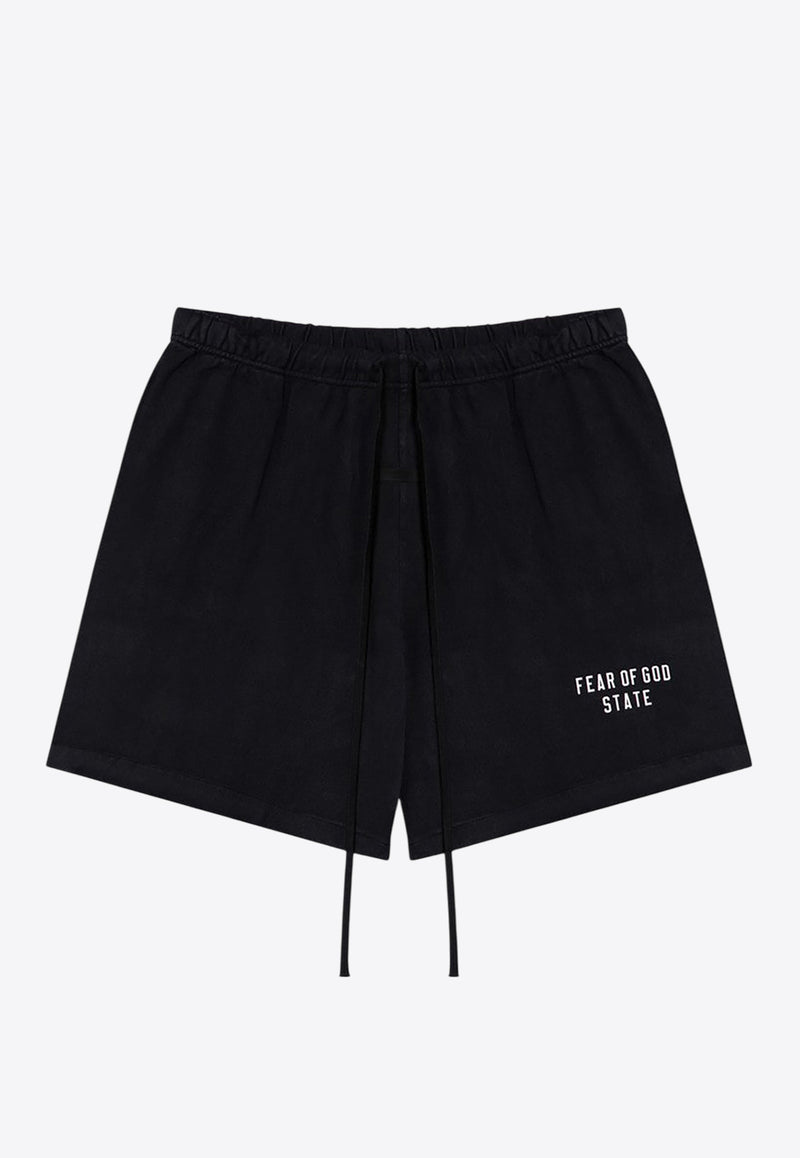 Fear Of God Essentials Logo Print Drawstring Shorts Black 160BT244160F/P_FEARE-BLK