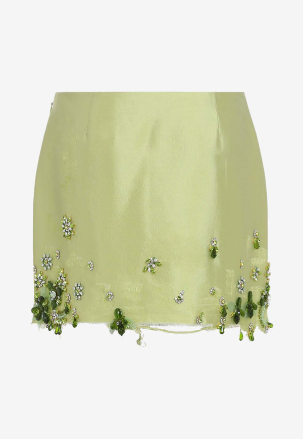 Crystal-Embellished Mini Skirt