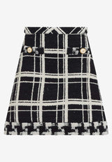 Macro Check Tweed Mini Skirt