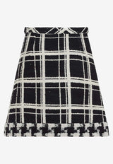 Macro Check Tweed Mini Skirt