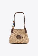Small Libra Raffia Shoulder Bag