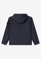 Stone Island Junior Boys Compass Patch Knit Polo Sweater Light Blue 164100003-DS0A23/S_STONE-V0020