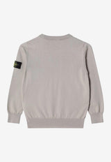 Stone Island Kids Boys Compass Patch Sweater Gray 165100001-BS00B2/S_STONE-V0092