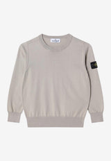 Stone Island Kids Boys Compass Patch Sweater Gray 165100001S00B2/S_STONE-V0092