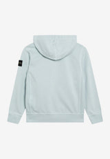 Stone Island Junior Boys Compass Patch Zip-Up Hoodie Light Blue 166100004-BS0040/S_STONE-V0041