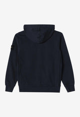 Stone Island Junior Boys Compass Patch Zip-Up Hoodie Blue 166100004S0040/S_STONE-V0020