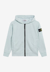Stone Island Junior Boys Compass Patch Zip-Up Hoodie Light Blue 166100004S0040/S_STONE-V0041