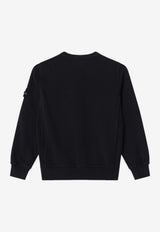 Stone Island Kids Boys Compass Patch Sweatshirt  Black 166100005-BS0040/S_STONE-V0029