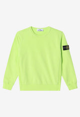 Stone Island Kids Boys Compass Patch Sweatshirt  Green 166100005-BS0040/S_STONE-V005F
