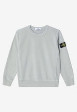 Stone Island Kids Boys Compass Patch Sweatshirt  Gray 166100005-BS0040/S_STONE-V0061