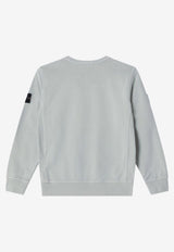 Stone Island Kids Boys Compass Patch Sweatshirt  Gray 166100005-BS0040/S_STONE-V0061
